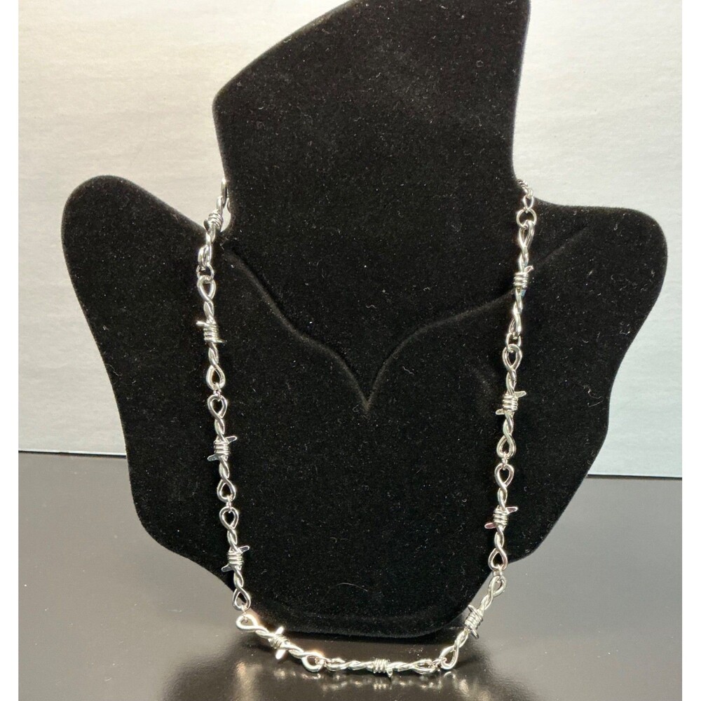 New Barbed Wire Men Necklace Stainless Steel 18” Inches 5/15